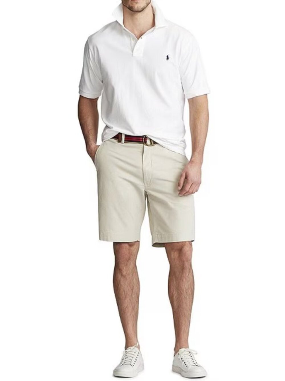 Polo Ralph Lauren Mens Classic Tan Khaki Chino Shorts Cotton Twill Flat Front 42 - Picture 12 of 13